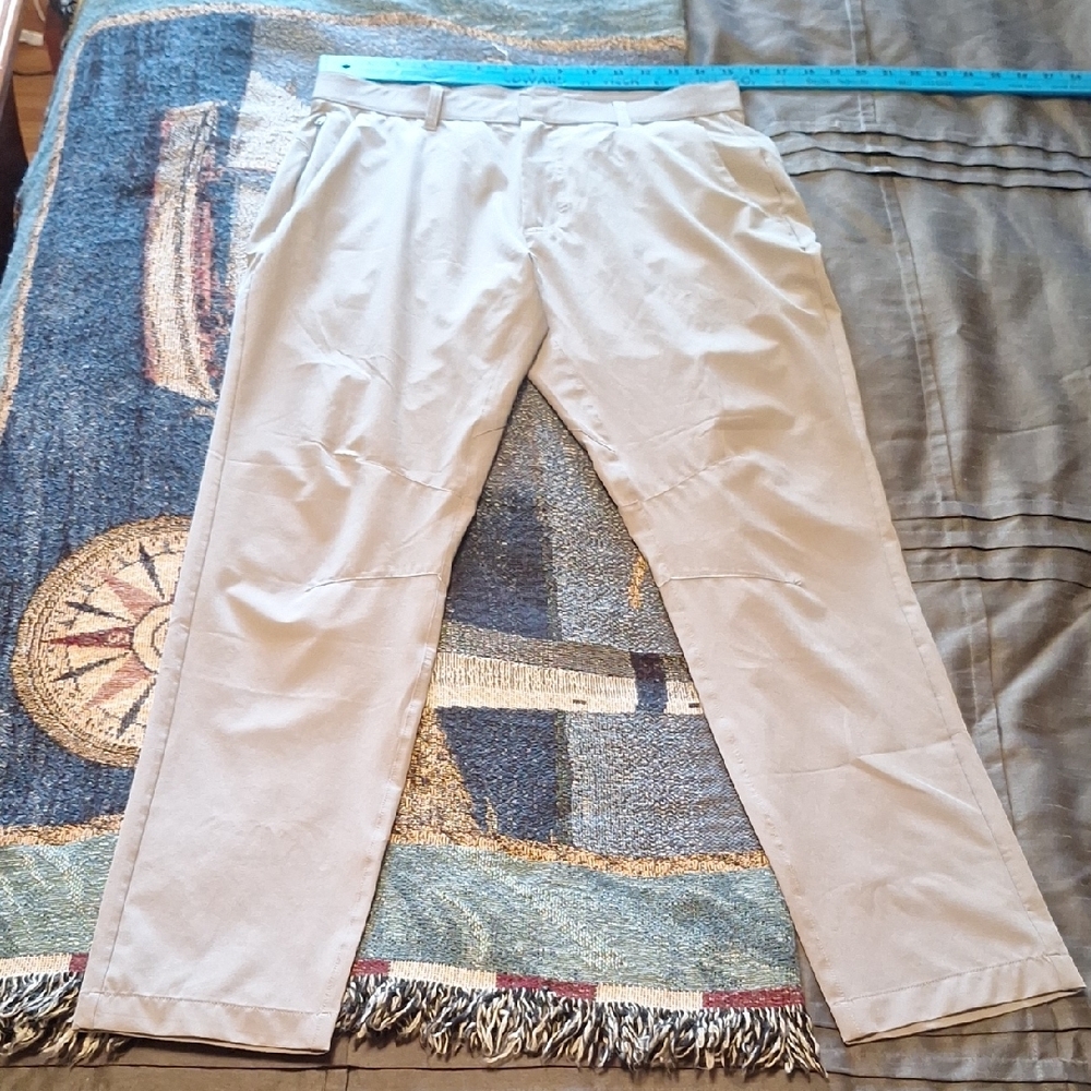 Fabletics Gray Cropped Ankle Pants Cotton Blend